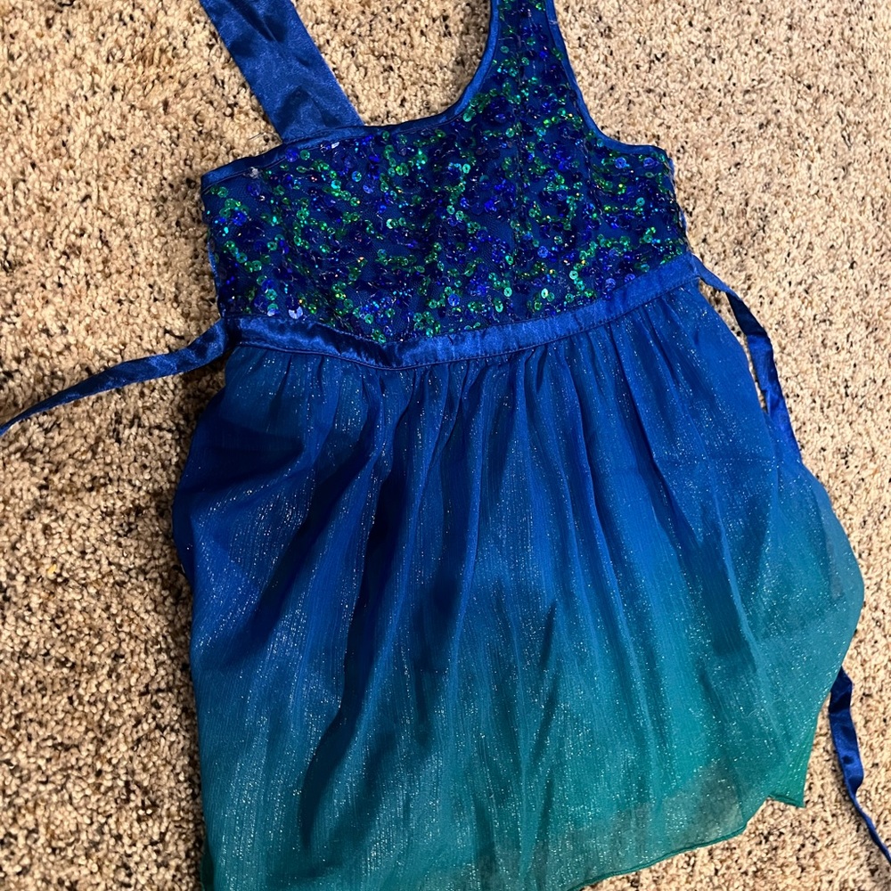Blue and Green Sequin Dress